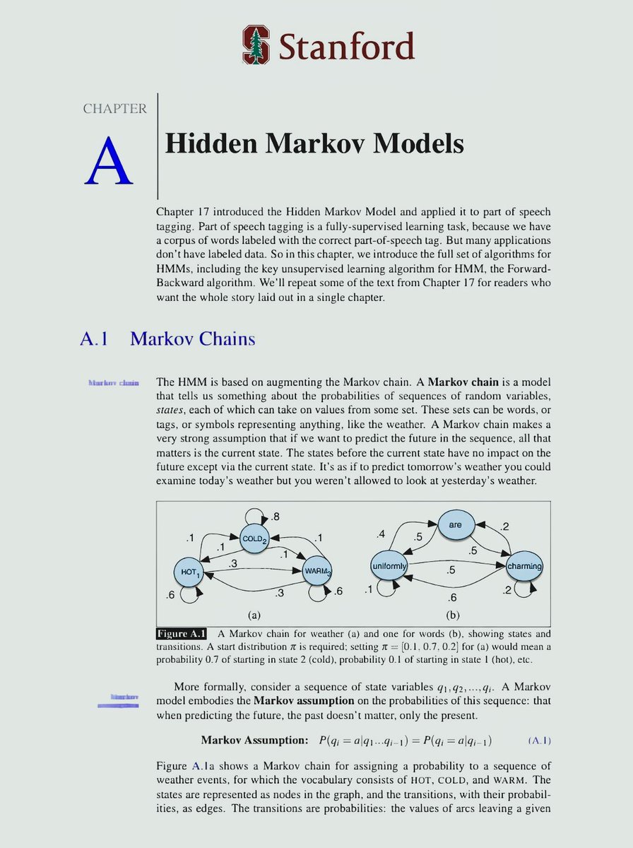 0xTrackmind's tweet photo. this Stanford paper is f*cking insane

they just compressed the entire hedge fund playbook into a 17-page pdf.

Stanford put out the complete Hidden Markov Model framework that quants at firms like Jane Street and Two Sigma are known to run, and released it for free.

the crazy part is this isn't some watered-down summary, it's the actual mechanics behind models these desks keep locked up internally.

most people assume this stuff never leaves institutional walls.

this one hands you the framework directly, no gatekeeping.

bookmark it and read before someone takes it down.