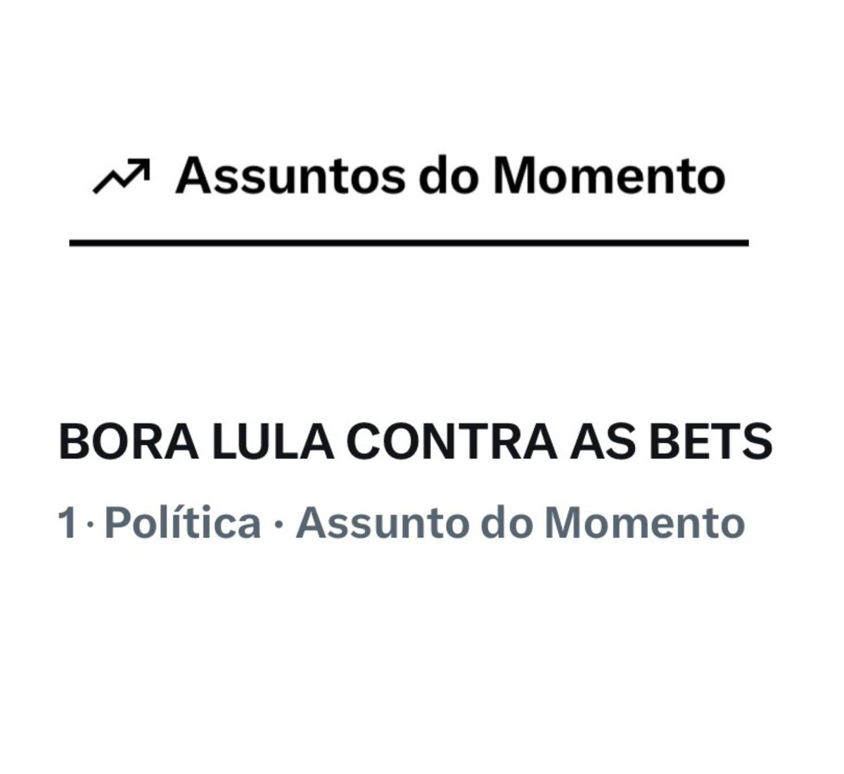 lazarorosa25's tweet photo. A campanha contra as Bets DISPAROU! Bora manter no topo e espalhar para todo o Brasil.

200 comentários aqui 👇🏾

BORA LULA CONTRA AS BETS
BORA LULA CONTRA AS BETS https://t.co/DkgblAnCgy