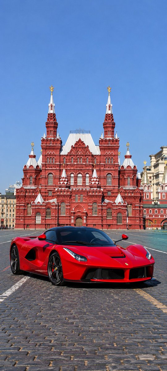 lukazi09's tweet photo. 🏎️ Ferrari LaFerrari × Moscou ❤️
A LaFerrari na Praça Vermelha! O contraste do vermelho italiano com a arquitetura de Moscou. 🏛️✨
Wallpaper feito com ChatGPT 🤖
O que achou? 👀👇
#Ferrari #LaFerrari #CarWallpaper https://t.co/cvvM2ES7ld