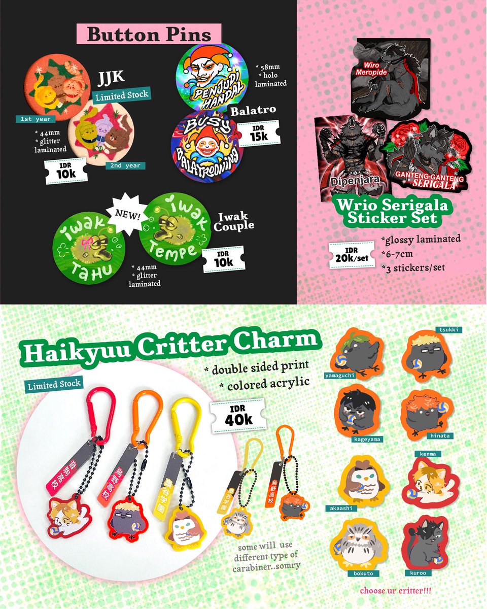 motjinet's tweet photo. [motjinet CF23 pick up &amp; mail order PO]

🍀20/9 ~ 25/9
🍀order ➡️ https://t.co/sYlsLO25xy

fnaf, digimon, funger, wrio, mouthwashing, balatro, jjk, hq, dunmeshi, lycaon, mobile legends, csm, takopi, umamusume, dandadan, originals

Some items are limited! #cf23 
❌🍊❌
(1/3) https://t.co/GkbZNQyNdj
