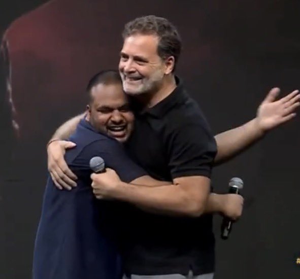 RoshanKrRaii's tweet photo. You know why this picture is so freaking liberating?

For 12 years we were handcuffed into believing that making fun of Modi is a sin. You never knew what would happen to you: abuses, threats and whatnot.

Today it is the most popular thing to do, still not on the level Manmohan Singh was mocked, but we will get there soon.

This is independence of speech once again, of criticism and freedom from the idea that an individual politician is god-sent on earth to bless us.

This guy Pulkit is a hero, so ignore the cries of Sanghis and keep being unapologetic. Only people like us know how much it has taken to bring that megalomaniac down to size.