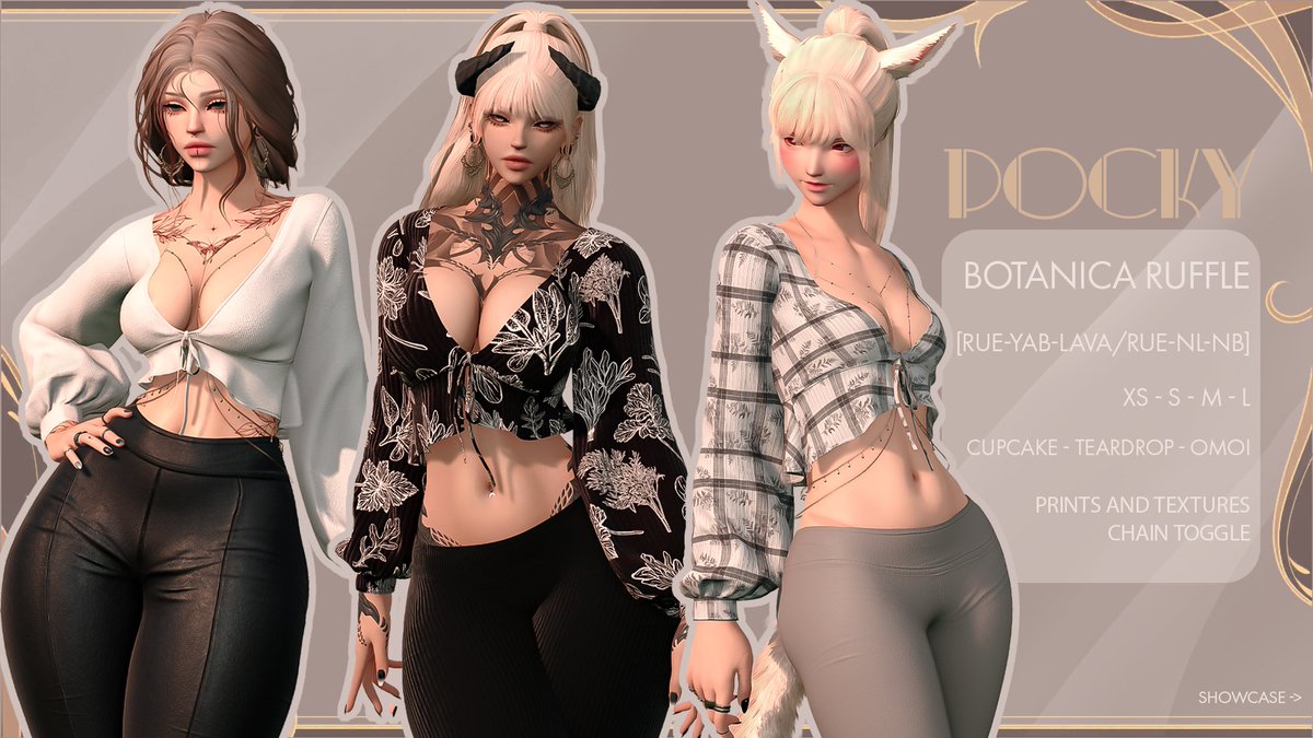 PockyMods's tweet photo. It's out for y'all to grab on XMA! Made for Rue, YAB, Lava, LaRue, NeoLithe and -belly ❣️
On thumbnail with me @nyarisaye and @FayeAleydis ❤️
Link in commi and bio! https://t.co/2EZQIEaNFy