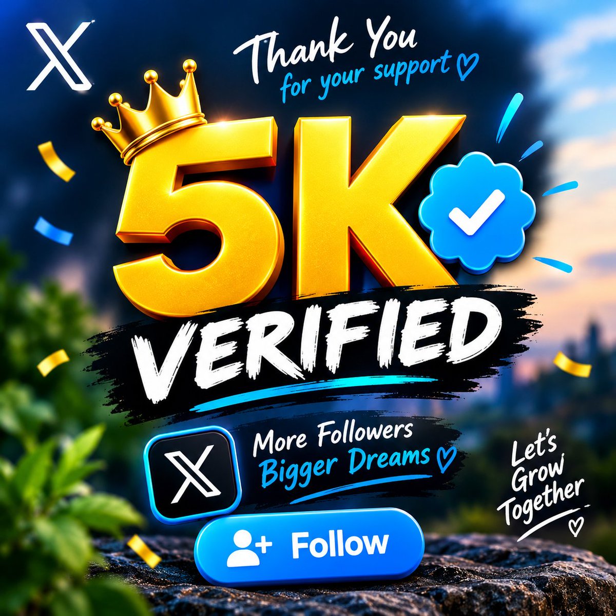 noyon347's tweet photo. 🎉 5K VERIFIED! 💙☑️

5,000 followers is more than just a number — it’s 5,000 people supporting the journey. ❤️

Thank you for every Follow, Like, Comment &amp; Repost. 🙏

Let’s keep growing together! 🚀🤝 https://t.co/7voSwuG7NN
