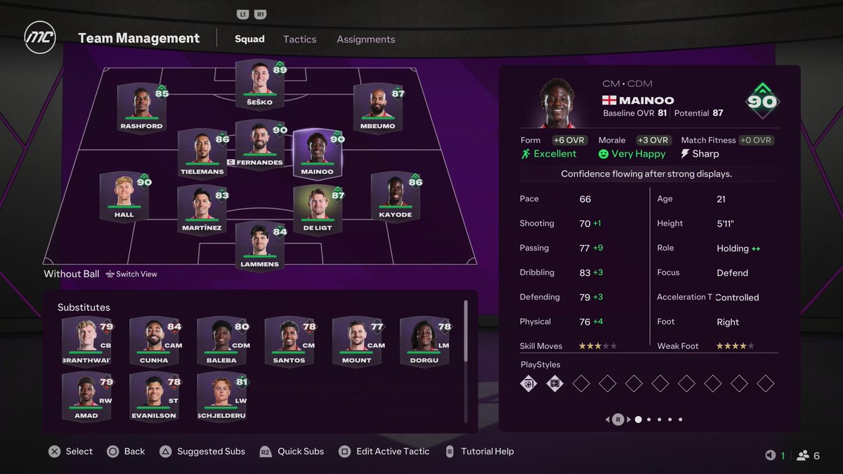 P1D3H's tweet photo. Dynamic OVR in #FC27

Early on in the first season and this is the ratings for players so far. 

Currently on a 3 match win streak. 

@EASPORTSFC #FC #Gaming https://t.co/CyocfQlDjJ