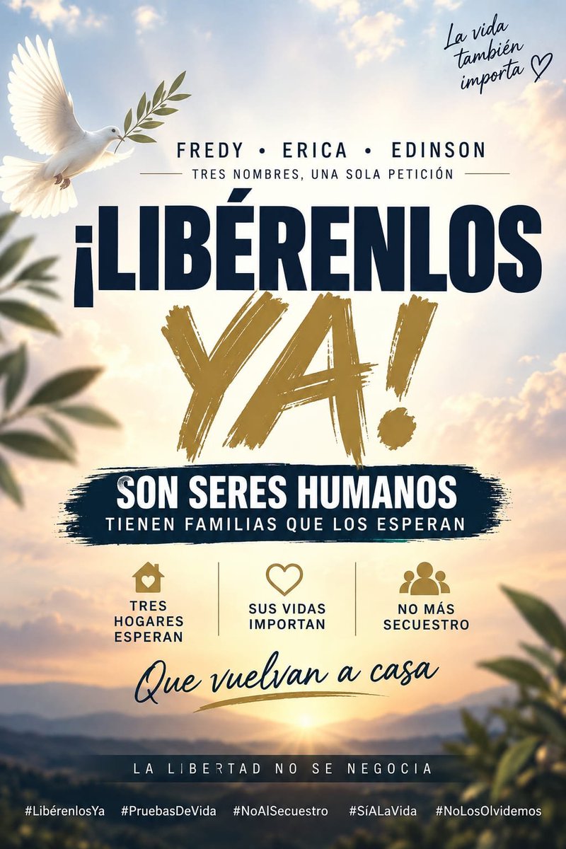 JeimyGaRu's tweet photo. #Liberenlosya en casa los esperamos sanos y salvos, exigimos su libertad al #ELN. @ABDELAESPRIELLA @infopresidencia @mindefensa @DefensoriaCol @ONU_derechos https://t.co/BCPkIwclQP