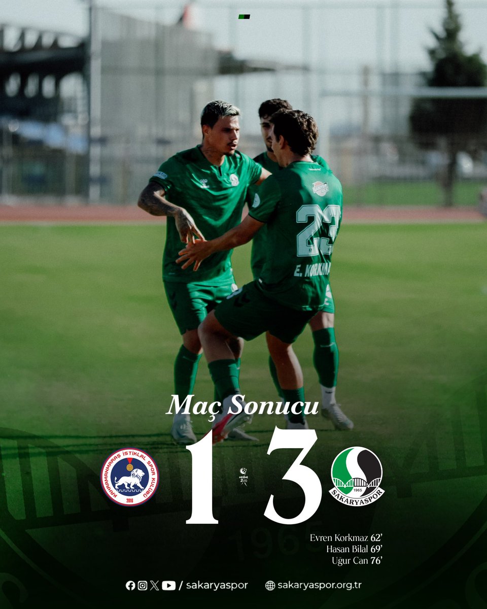 Sakaryaspor's tweet photo. Maç sonucu| Akedaş Kahramanmaraş İstiklal Spor 1-3 Sakaryaspor 

#AnadoluGüneşi https://t.co/xWbypAKj9V