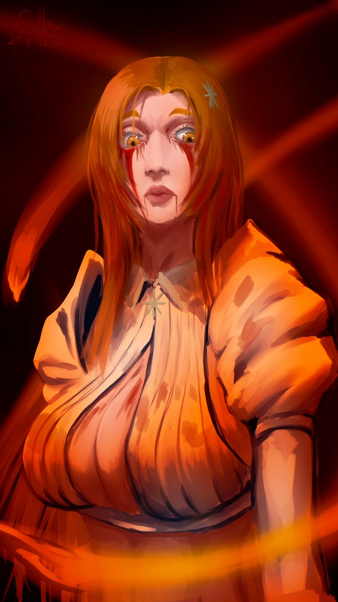 SullersCreation's tweet photo. Okay guys here is my fanart of Inoue from bleach in the new season shes cool af so here are two versions
One before the fight and the other after the fight 

#artmoots #art #artgallery #illustration #digitalart #digitalartist #artwork #Sketch #doodle #bleachfanart #characterdesign #bleach #fanart #orichime