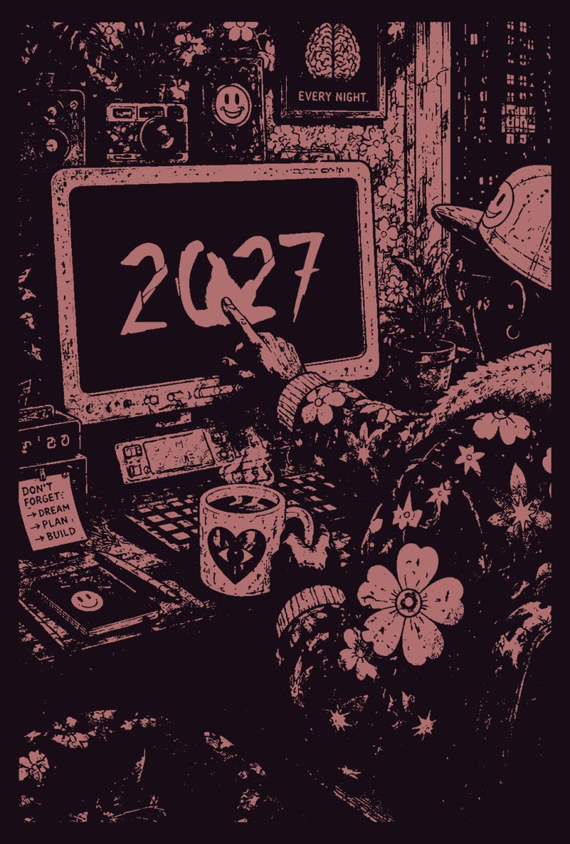 2027solana's tweet photo. POV:

You came for the year.

You stayed for the world forming around it.

2027 https://t.co/rENinQtoYR