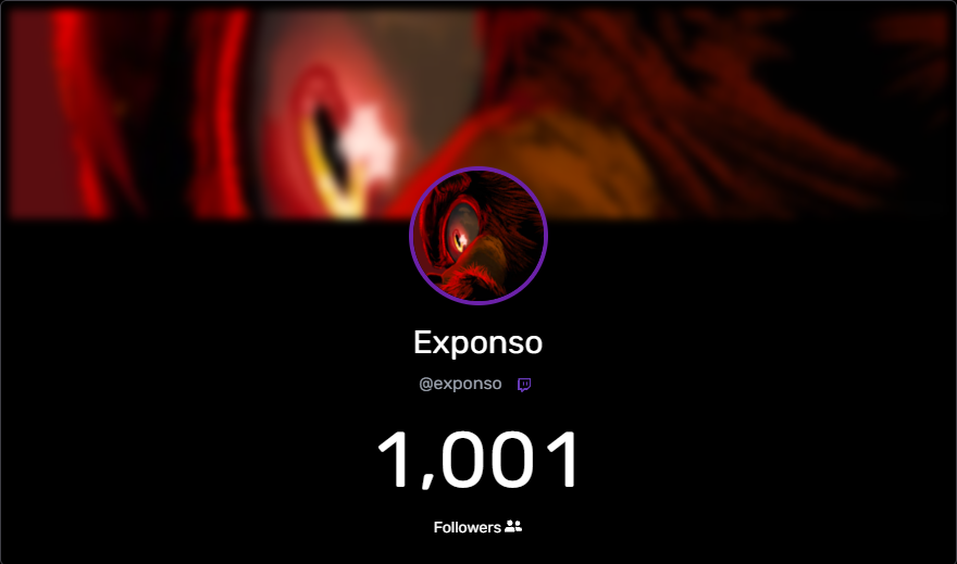 Exponso_'s tweet photo. 1000 FOLLOWERS REACHED ON TWITCH!
I wasn't expecting to reach this goal when i started streaming and because of the support of the people, i actually made it.
I don't know how to thank all of you guys for this but i genuinely love you all. Thank you for following. https://t.co/t8kQWViSMT
