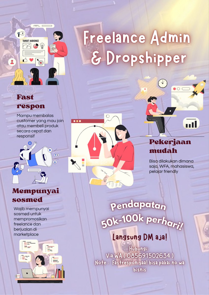 callfyea's tweet photo. 🍎OPEN RECRUITMENT FREELANCE JOB RECEH🍎

butuh uang jajan tambahan tanpa keluar rumah? takut ganggu sekolah, kuliah, atau kerjaan utama? tenang tenang.. zaman sekarang udah ada kerjaan wfh!🙆🏻‍♀️🌷🙆🏻‍♀️🌷

langsung dm aja buat jobdesk dan cara kerjanya yaaa

#infoloker #lokerwfh https://t.co/AOGbtQw71f