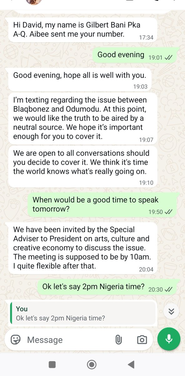 DavidHundeyin's tweet photo. Because you work for Chocolate City and the food in your mouth is threatened.

When you contacted me in December to help clear Blaqbones' name during his issue with Odumodu, you did not remember that I am "adulterated".

As usual with a Nigerian, your stomach is your God. Not even an Atlantic Hall education and rich parents are enough to evict the desperate poverty that inhabits your soul.

Tufiakwa.