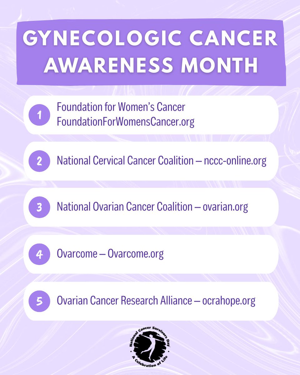 SurvivorsDay's tweet photo. Today is World Gynecologic Oncology Day and September is Gynecologic Cancer Awareness Month. Here are some organizations to check out if you or someone you know needs resources and support: 

@ocrahop @NOCCNational @ovarcome https://t.co/7EeVznpqLM