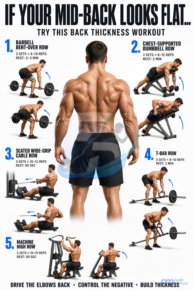 Fit_Decoded's tweet photo. Heavier rows do not always mean a stronger back. Try chest-supported rows. Keep your chest on the pad and your range consistent. Add weight only when you can maintain both, not swing harder. #StrengthTraining #BackWorkout #FitDecoded https://t.co/qkM41NFuyE
