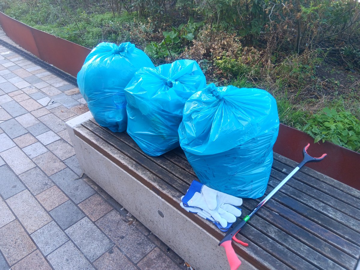 x_brum's tweet photo. As a result of today's litterpick at Perry Barr Station, x3 bags of litter. #OneMillionbags #Cleanerbrum @MorriamJan @WestMidRailway @BhamCityCouncil https://t.co/Ay191wgtHI