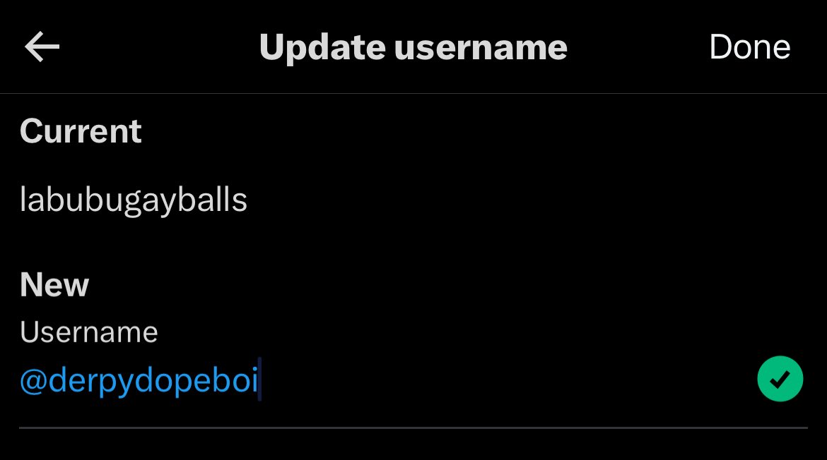 derpydopeboi's tweet photo. saying bye to the good old username https://t.co/K9g1SUT2JE