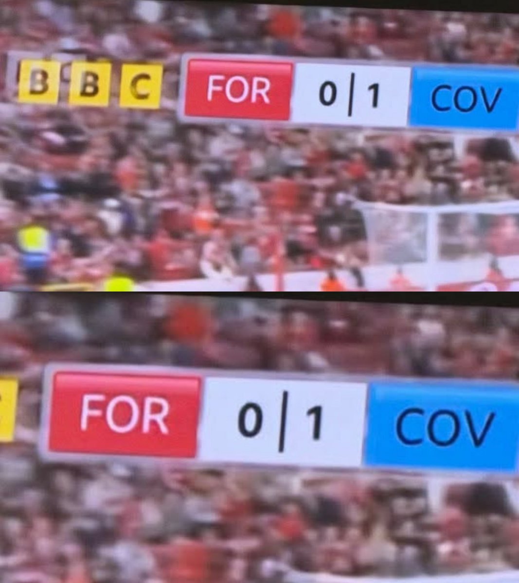 AwayDaysFB's tweet photo. Absolutely disgraceful from the BBC. 

Someone at the BBC needs to have a serious word. This kind of obscenity has no place on Match of the Day. https://t.co/nXMrYB19n1
