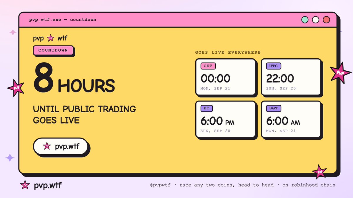 pvpwtf's tweet photo. 8 more hours until gated buying by racing transitions into a regular market. 

Race at https://t.co/a46HI1wmGr https://t.co/cKOGyOqUeo