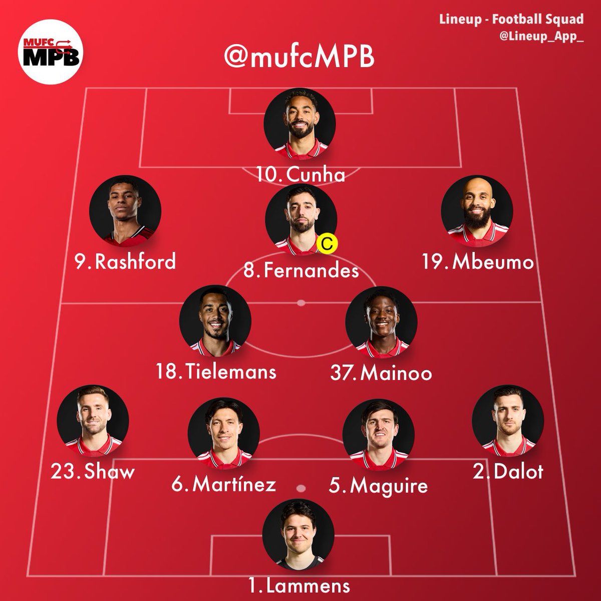 FrankEra_'s tweet photo. 🚨📸 | BREAKING:

The #MUFC lineup against Fulham. https://t.co/aO4g0jBKVy
