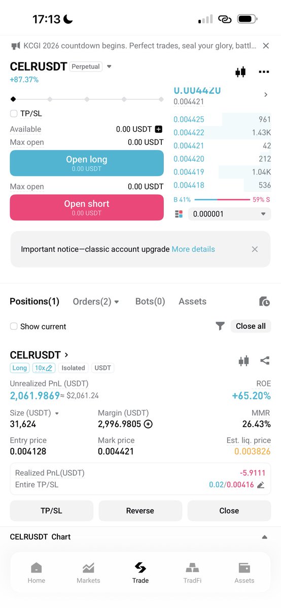 deepwebkripto's tweet photo. #CELR’de an itibari ile +2.000$ kârdayız

Eğer spotta 4x yükselirse mucizevi bir şekilde 2.994 dolar ile 113 bin dolar kâr elde edeceğim

Böyle bir şey yaşanırsa yemin ederim 13 bin doları aranızdan birine hediye edeceğim https://t.co/vLsKOFP75y