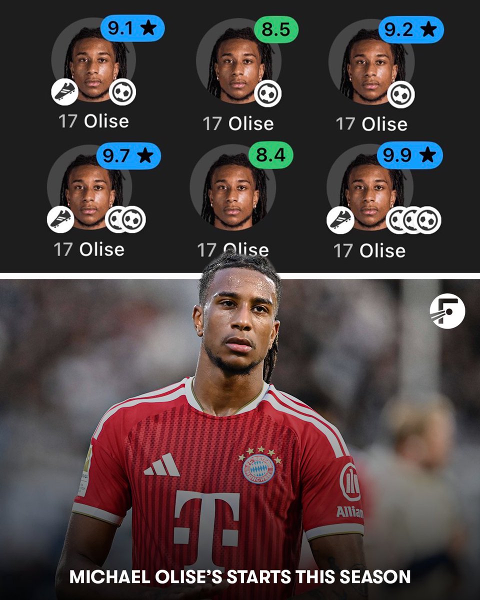 FotMob's tweet photo. Michael Olise has been in insane form so far this season…

🏟️ Six starts
⚽️ Eight goals
🎯 Two assists
🌟 Four FotMob MOTM ratings https://t.co/DFtAcwhbG8
