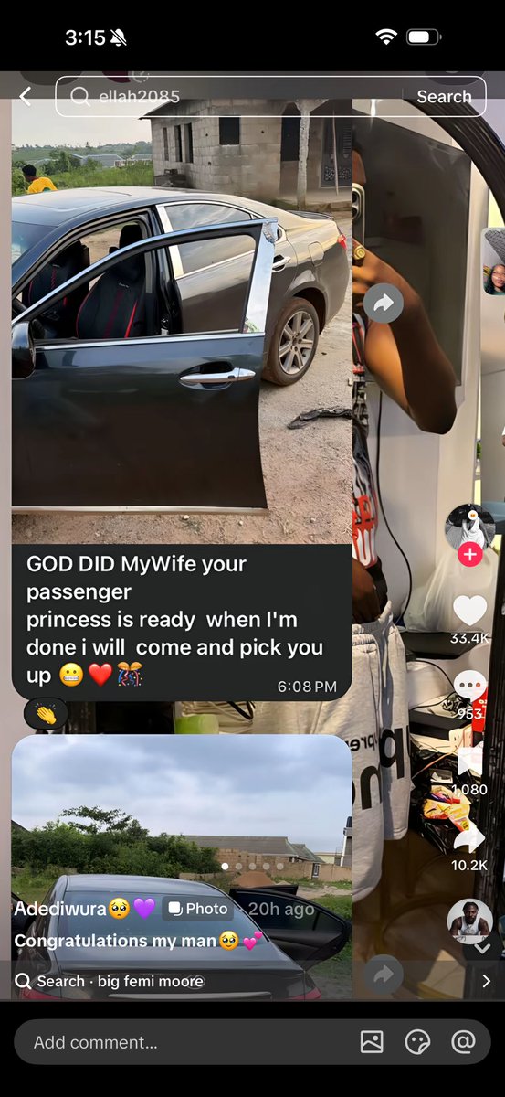 Nimisioluwa's tweet photo. They are dragging another guy now 😂😂

Apparently, this guy has two girlfriends on TikTok, and after buying a new car recently, he sent both girls the same message about the car. 😭😂

Both girls posted it proudly, only for people to dig up the other girlfriend’s post and realize he sent them the exact same message. 😂😂

TikTok relationship detectives are working overtime! 😭

Girlfriend 1 post.                        Girlfriend 2 post 😂