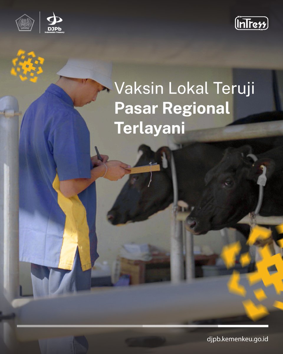 DJPb_Kemenkeu's tweet photo. Tahu nggak, kalau alokasi #UangKita lewat BLU BBVF Pusvetma punya peran ganda?

Selain memprioritaskan kebutuhan dalam negeri untuk menanggulangi wabah PMK, Rabies, &amp; Antraks demi menjaga pasokan pangan nasional, vaksin produksi lokal ini juga rutin memenuhi permintaan ekspor. https://t.co/PlkzGqwxJa