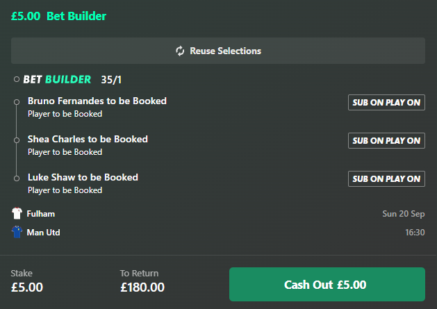EmilyTaylorTips's tweet photo. FULHAM VS MAN UNITED CARDS 🟨

Won a 65/1 treble, going with Fernandes and Charles singles. Got them both at 3/1 👀

SMASH LIKE ❤️ if you are joining in https://t.co/a39xmTXNbL