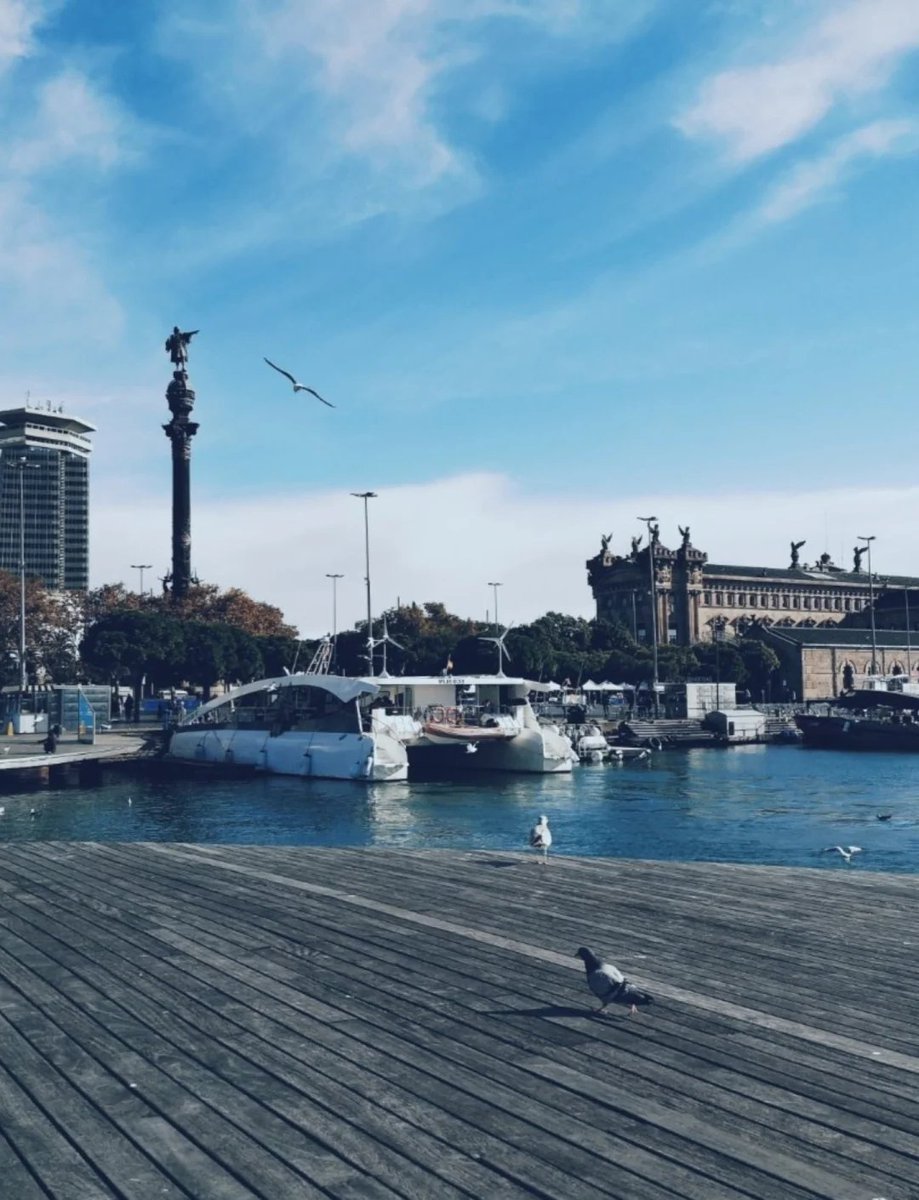 EfrenCoval9ly's tweet photo. Barcelona sunset at Port Vell  Tapas con amigos, risas sin fin - la vida es perfecta así! https://t.co/IjHA6MHrsN