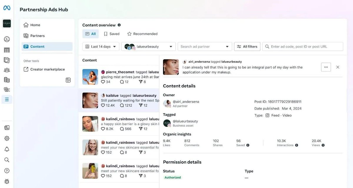 Fayazavr's tweet photo. @Meta upgraded its Creator Marketing Hub 🔥

Brands can now find creators, discover content, and message them in one place.  

Plus: @instagram  Live video ads are rolling out.

Would you use this tools to find creators for your next campaign?
#CreatorMarketing #MetaAds https://t.co/Z2ODKFpnqP