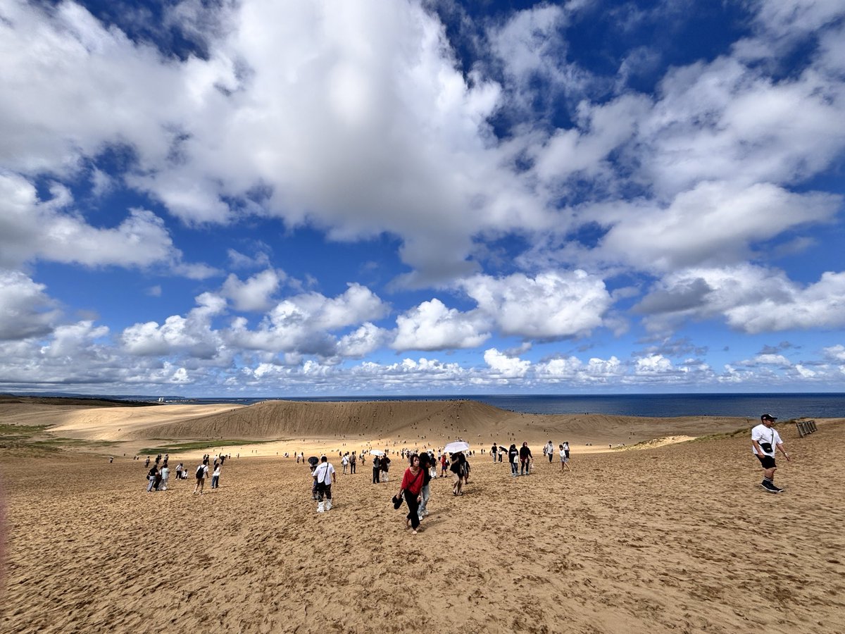 candy_pop07's tweet photo. 砂丘まで行ったけど、歩いて海側まで行ったけど！遠かった！し、砂丘なのに臨時駐車場に車駐めるっていう混雑具合だった。おかげで、魚市場もクルーズ船も行けず、２つくらいしか達成出来なかった。シルバーウィークやばいな… https://t.co/qfdCnigrV3