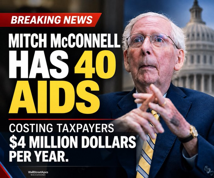 Anna_1525741's tweet photo. Mitch McConnell has 40 aids

Collectively taxpayers are paying nearly $4 million dollars per year for McConnell’s aids

What exactly do American taxpayers get in return for paying $4 million dollars per year for Mitch McConnell?? We need Term Limits for Congress https://t.co/A4AbK2LSRZ