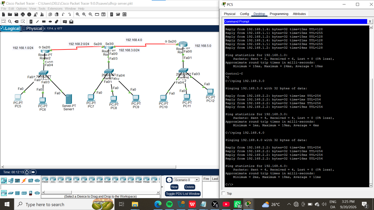 xylashacks's tweet photo. Day 21 of documenting my cybersecurity journey

Having spent alot of time on my windows and kali linux, I decided to cook something in my cisco packet tracer lab to remember few things. 

Just a little project of three buildings and tested for connectivity.

#Networking #cisco https://t.co/B28WDxMpM9