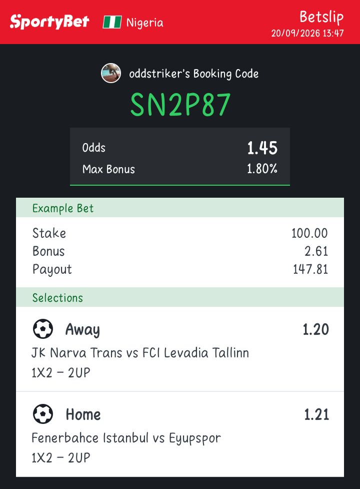 odd_striker's tweet photo. ROLLOVER ALERT!! 💎

3K TO 1M 🪽

BET 1 / 15 
{Estimated win 4,000} 🏆 

🔴SPORTY:    SN2P87  

🟡MSport:    ∅     

🟢BETWINNER :     ∅ 

🟠BETANO :   ∅  

⚫️LIVESCOREBET:  ∅ 

BOOM 🍀 https://t.co/YgY83yQgdz