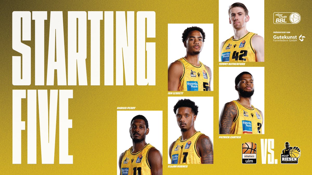 MHP_RIESEN's tweet photo. War im Derby in Göppingen sehr gut, soll auch heute so sein: Wir starten erneut mit diesem Quintett!
#ULMLUD | @easyCreditBBL https://t.co/7tjT7PuNMh