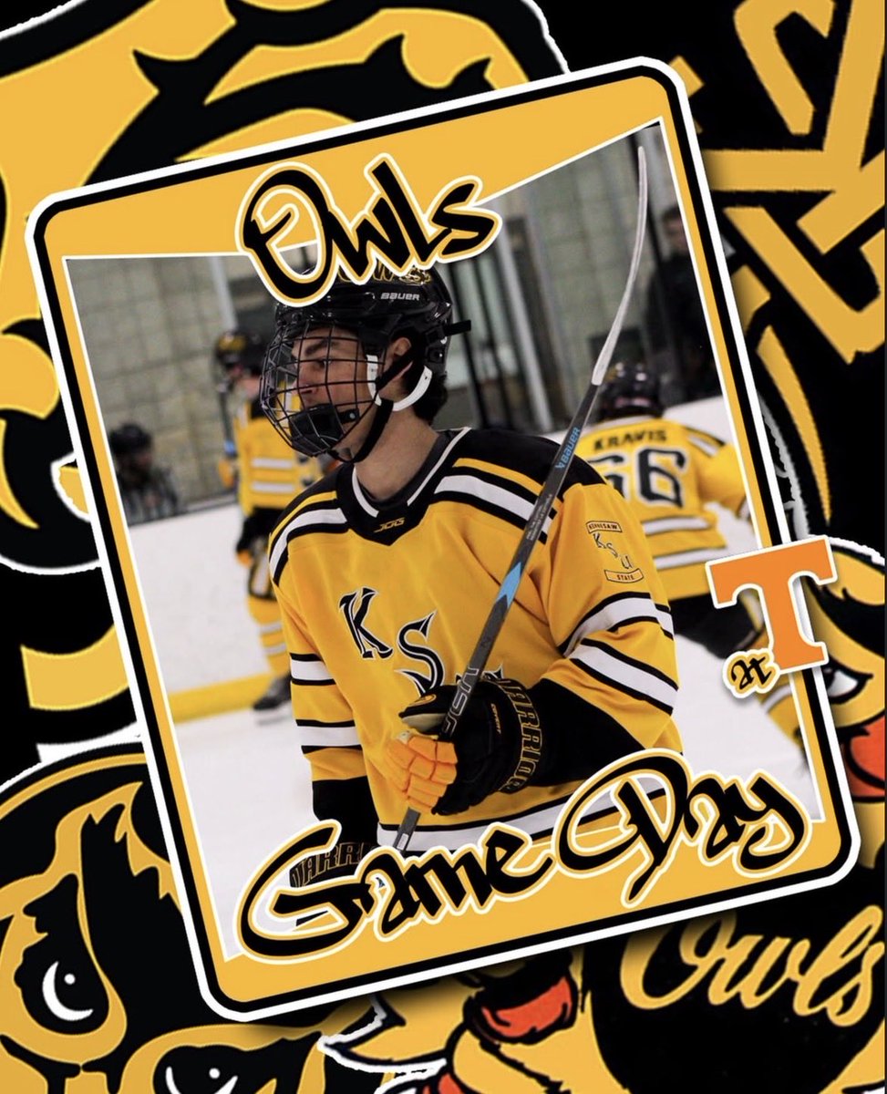 ksawhockey's tweet photo. GAME DAY ‼️
Today your owls are in Knoxville for their second game against Tennessee! https://t.co/4QmJkAemiG