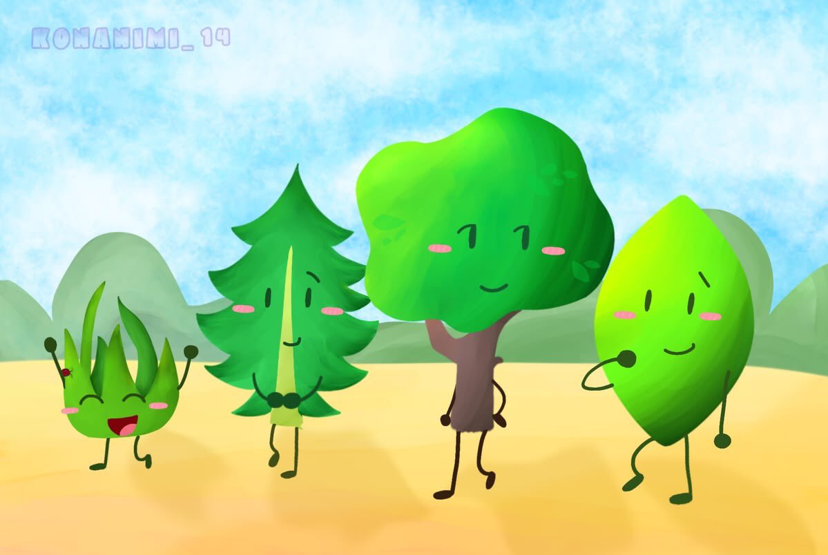 Konanimi_14's tweet photo. The #bfdi plants. Walking. Together. Type shi #leafy #tree #fern #grassy #osc https://t.co/Oh8wk5yOeR