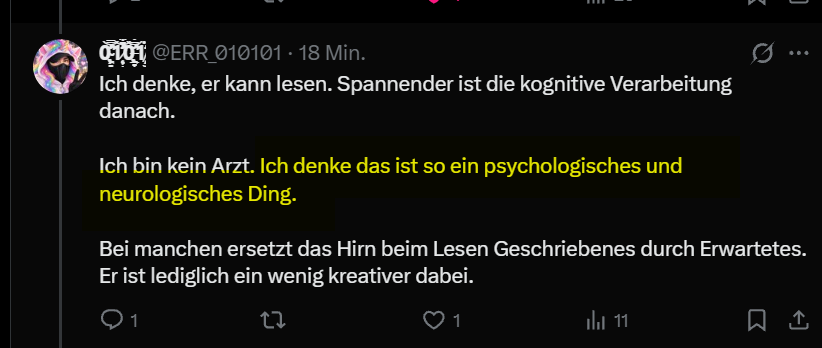 ERR_010101's tweet photo. @TurtleTerf @DennisMarcel25 @grok Danke das du mich bestätigst. Genau das habe ich doch geschrieben. https://t.co/OxcUsEt2QC