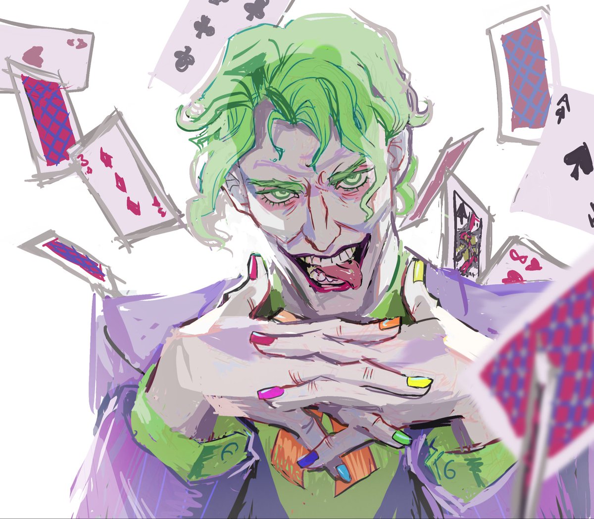 arkhambicycle's tweet photo. #joker #dc 🌈💅 almost cried with frustration while drawing this https://t.co/vFSAUzECYw