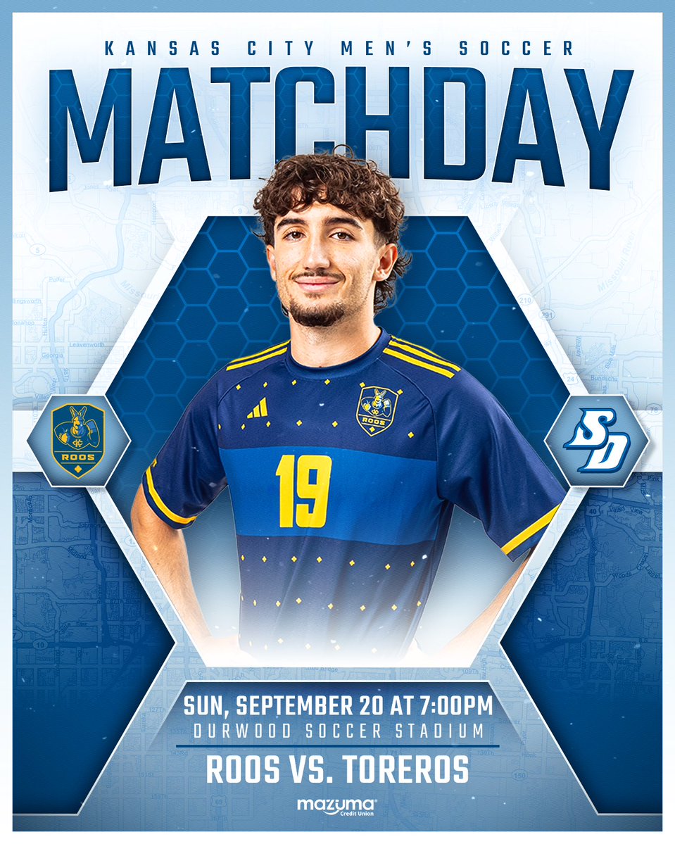 KCRoosMSoccer's tweet photo. Get ready, matchday has arrived❗️
🆚 No. 7 San Diego 
🕖 7 pm
🏟️ Durwood Soccer Stadium
🎟️ https://t.co/ItYTikae3B
📺 https://t.co/xqt6HkOk8y
📈 https://t.co/8n4TJX6r4b

#RooUp🤘 https://t.co/AwDz82A3cl