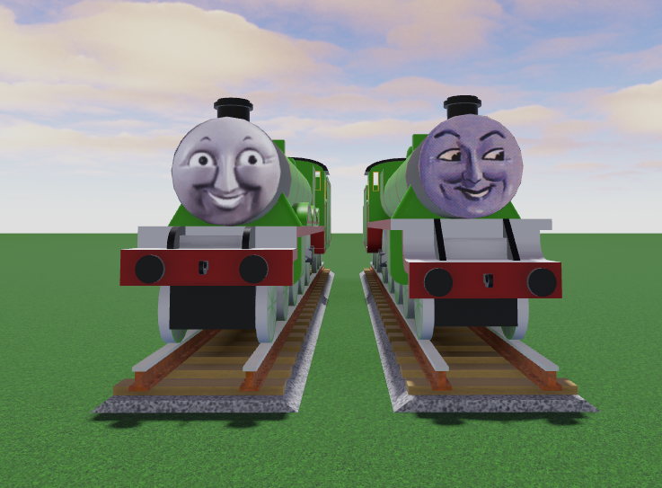 ILikeTrainz205's tweet photo. Here’s a photo of them side by side! I also added the Henry the Green Engine book in RWS Henry’s cab so that’s pretty cool https://t.co/iF0F4AnjEh