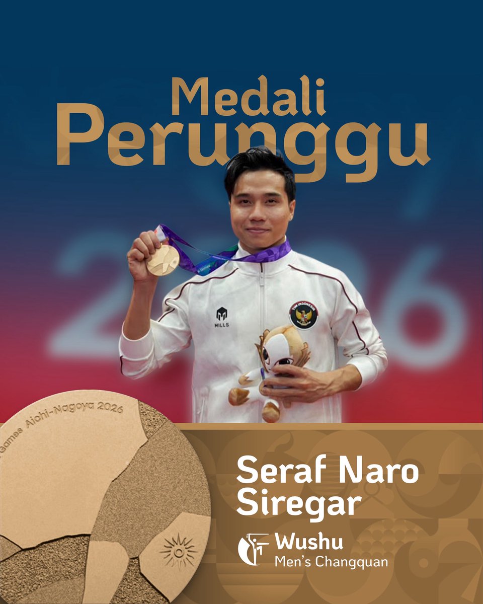 KEMENPORA_RI's tweet photo. Mengawali perjalanan di Asian Games 2026, Indonesia telah meraih 5 medali! 🥈🥉

Terdiri dari 1 medali perak dan 4 medali perunggu, raihan ini hadir dari perjuangan para atlet yang tampil membawa semangat Merah Putih. 🇮🇩 https://t.co/MC99ve60Ni