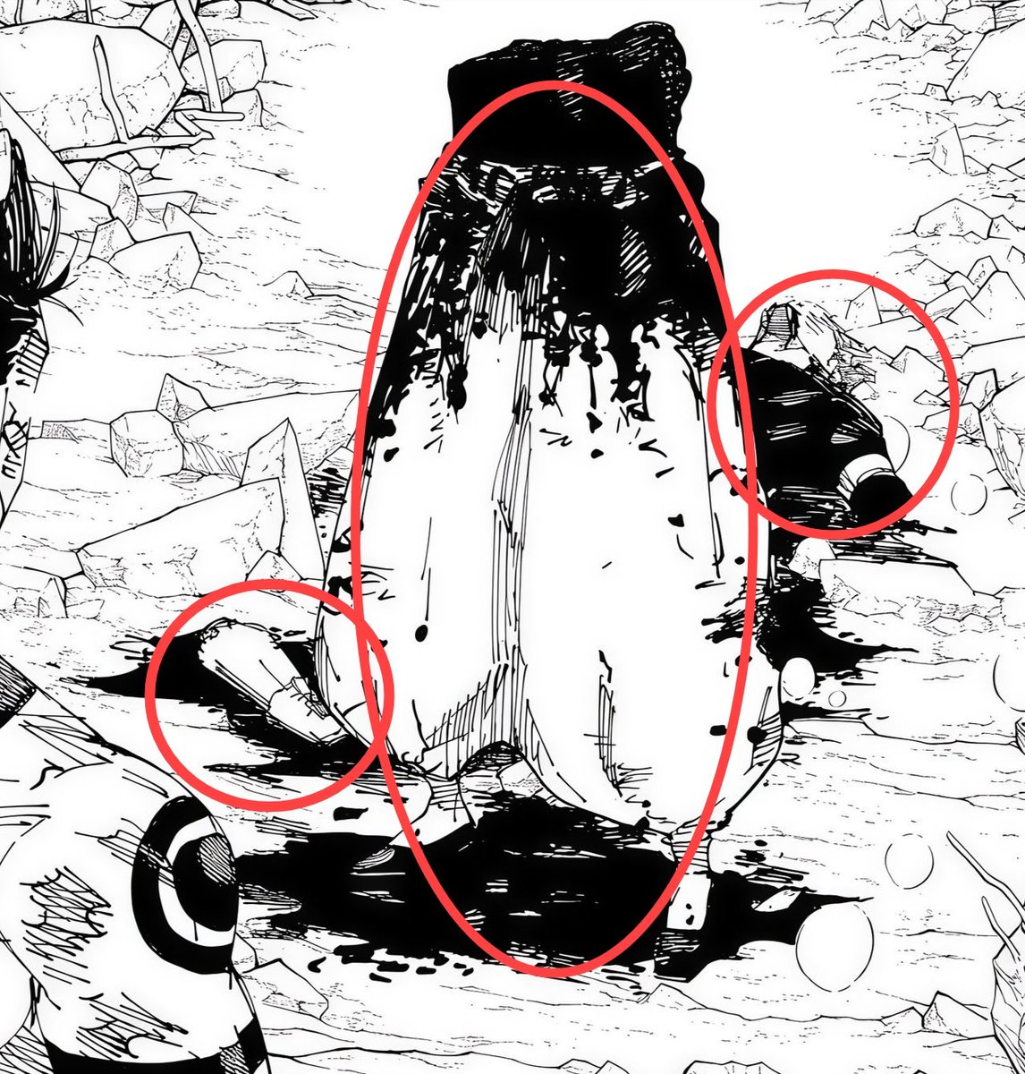 holysukuna's tweet photo. IMPORTANT INFO‼️

GOJO WAS ACTUALLY SPLIT INTO 3 PARTS     WE MUST COUNT THE ARM  WHY DO WE NEGLECT THE ARM https://t.co/F326yt5Mlc