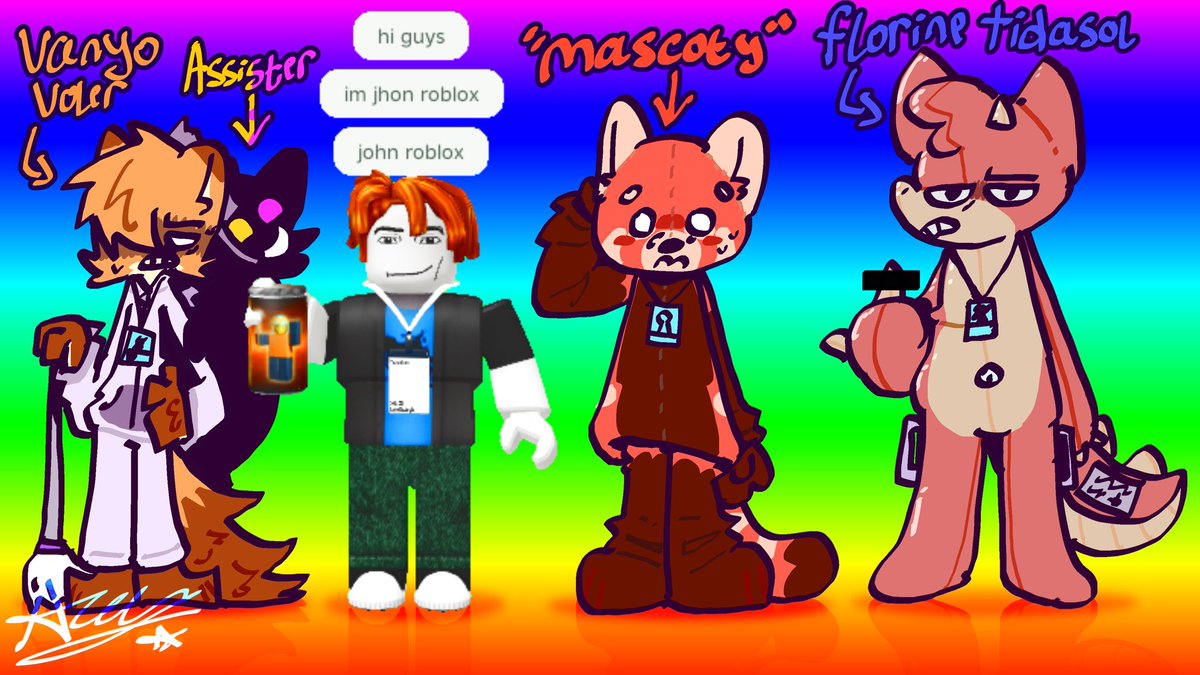 KelseyArtsStuff's tweet photo. Extended staff roster (Part 2 and final cuz i forgot the 1/2 bru) ft. John Roblox 😎

holy shit John Roblox himself 🤯🤯

#OC #OCref #animationteaser #artistontwetter #art #artisttwt #artmoots https://t.co/nBiFyGPjsB