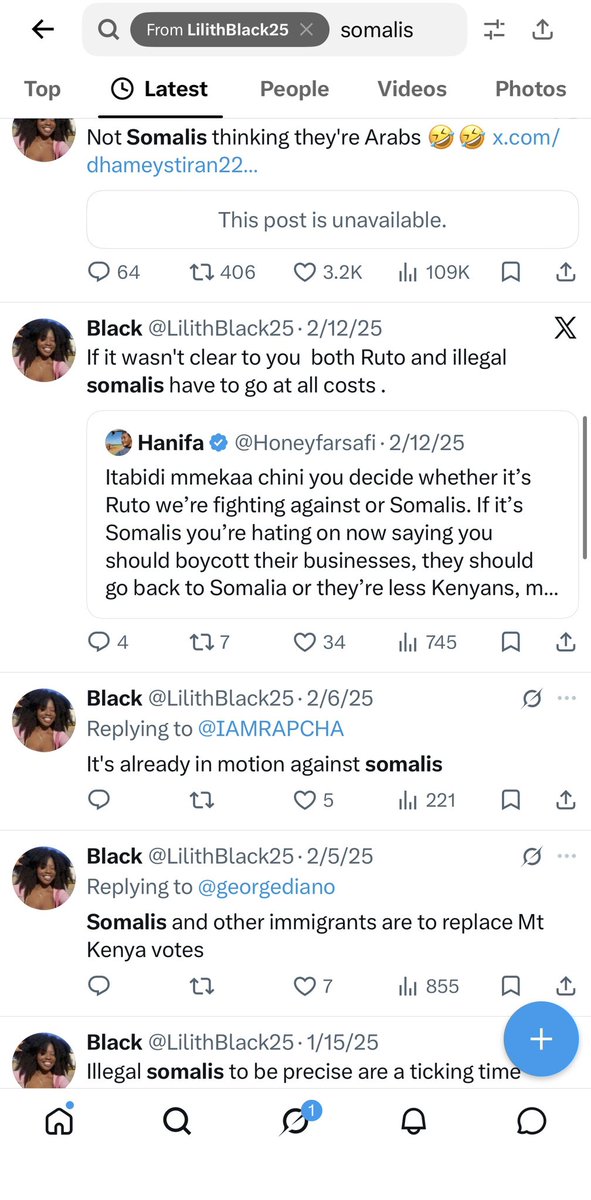 lesyeuxdesabrin's tweet photo. lol the girl in the second screenshot has a deep hate for us. She’s even tweeting about Somalis by clan. The obsession is scary wallahi. https://t.co/zhM92FocsE