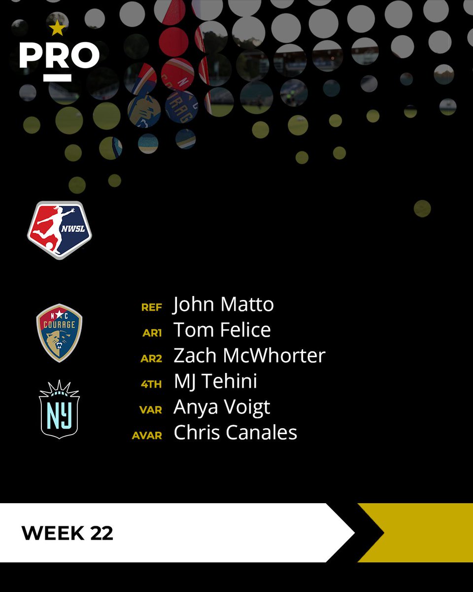 PROreferees's tweet photo. ⚽// @TheNCCourage vs @GothamFC (6:30PM ET)
#PRO | #NWSL | #ForTheLove | #GothamFC https://t.co/v6WsyG1L3b