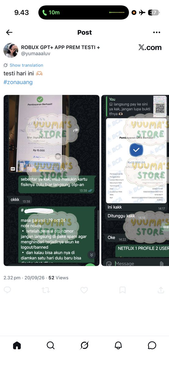 mondayfun__'s tweet photo. PENIPU!

GILA DIA BUAT TESTI TAPI HASIL NIPU, JANGAN PERCAYA GUYS! INI HASIL NIPU. HATI-HATI SAMA AKUN INI @yumaaaluv AKAN GUA PANTENGIN TERUS DIA. SEJUTA GUA BELUM BALIK GUA MASIH DENDAM. 

AKUN PENIPU @yumaaaluv 
088991774569 &amp; 087767557947 PENIPU.

#zonauang #zonaba #zonajajan https://t.co/BuSEFAOe1l