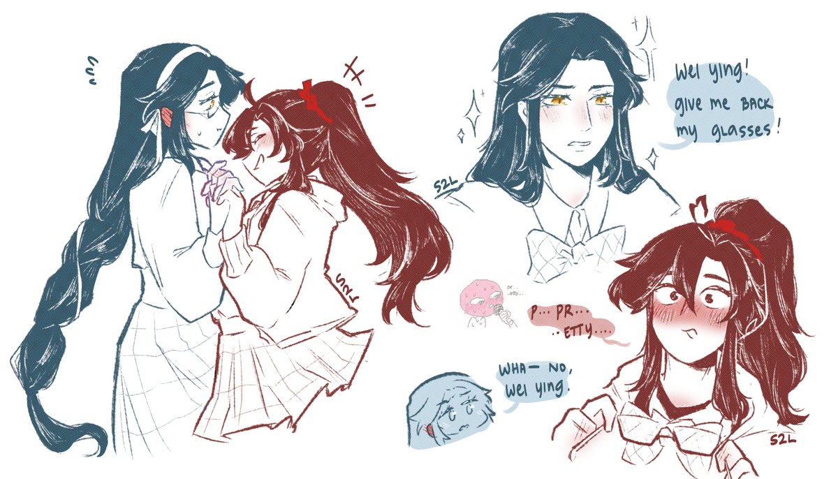 szelle_'s tweet photo. been a bit busy with work lately 🥀 so i doodled fem wangxian to recharge

#mdzs #wangxian https://t.co/CGYzgAx3Nt