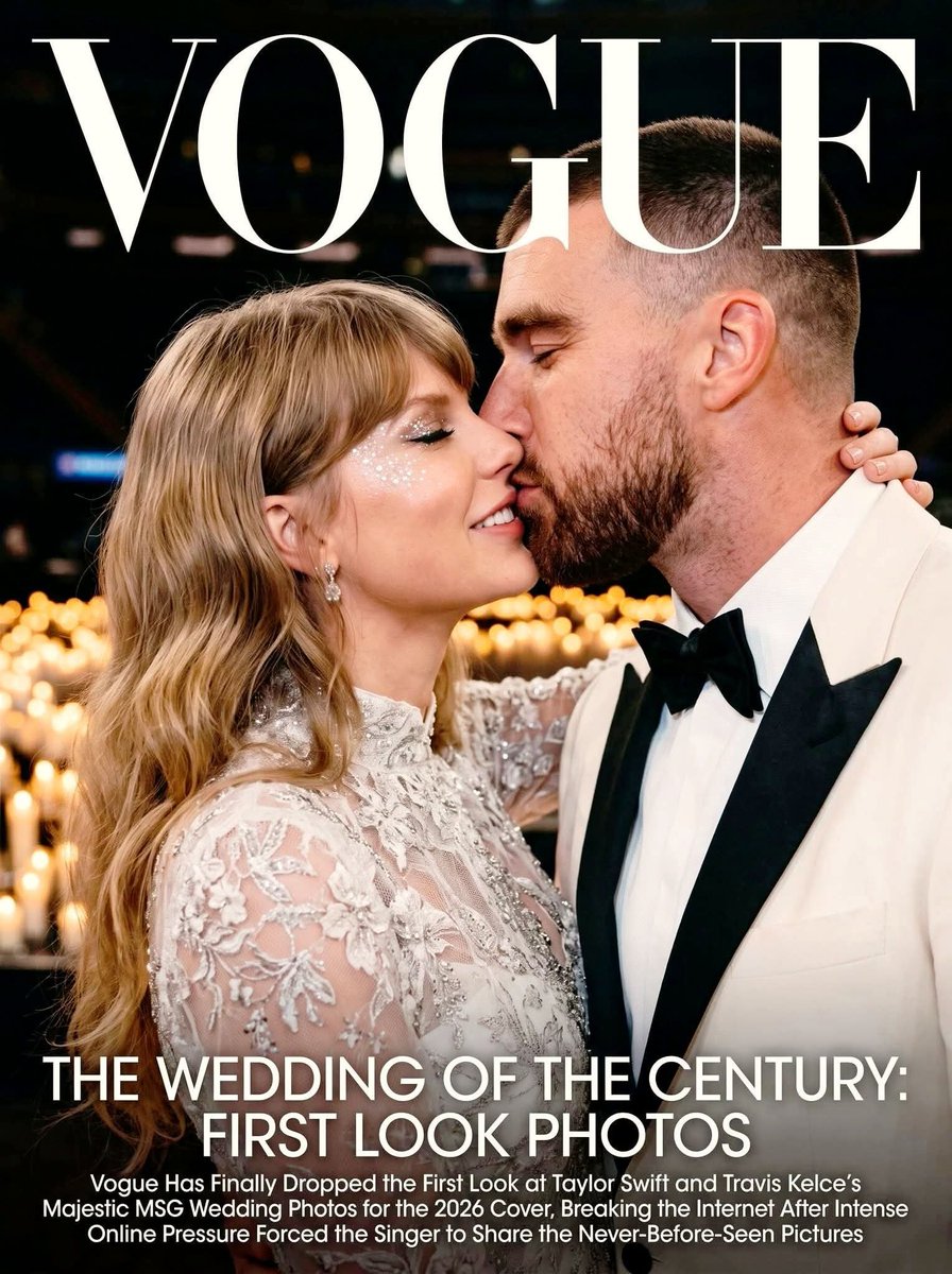 SamDave2023's tweet photo. Vogue Has Finally Dropped the First Ever Glimpse at Taylor Swift and Travis Kelce's Majestic MSG Wedding Photos for the 2026 Cover, Breaking the Internet Hours Before Chiefs vs Colts Game and After Intense Online Pressure Forced the Singer to Share the Never-Before-Seen Pictures

https://t.co/grJ6Uc0Mnk