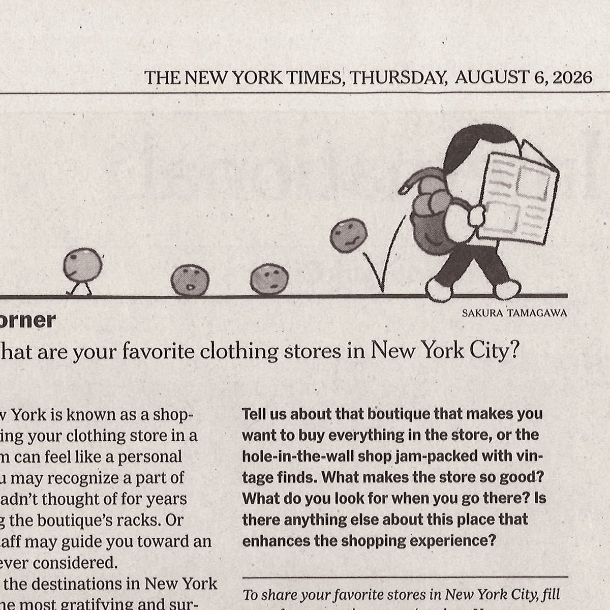 tamasaku's tweet photo. August spot illustrations for The New York Times @nytimes 
1/3 https://t.co/fs4Hg6I77J