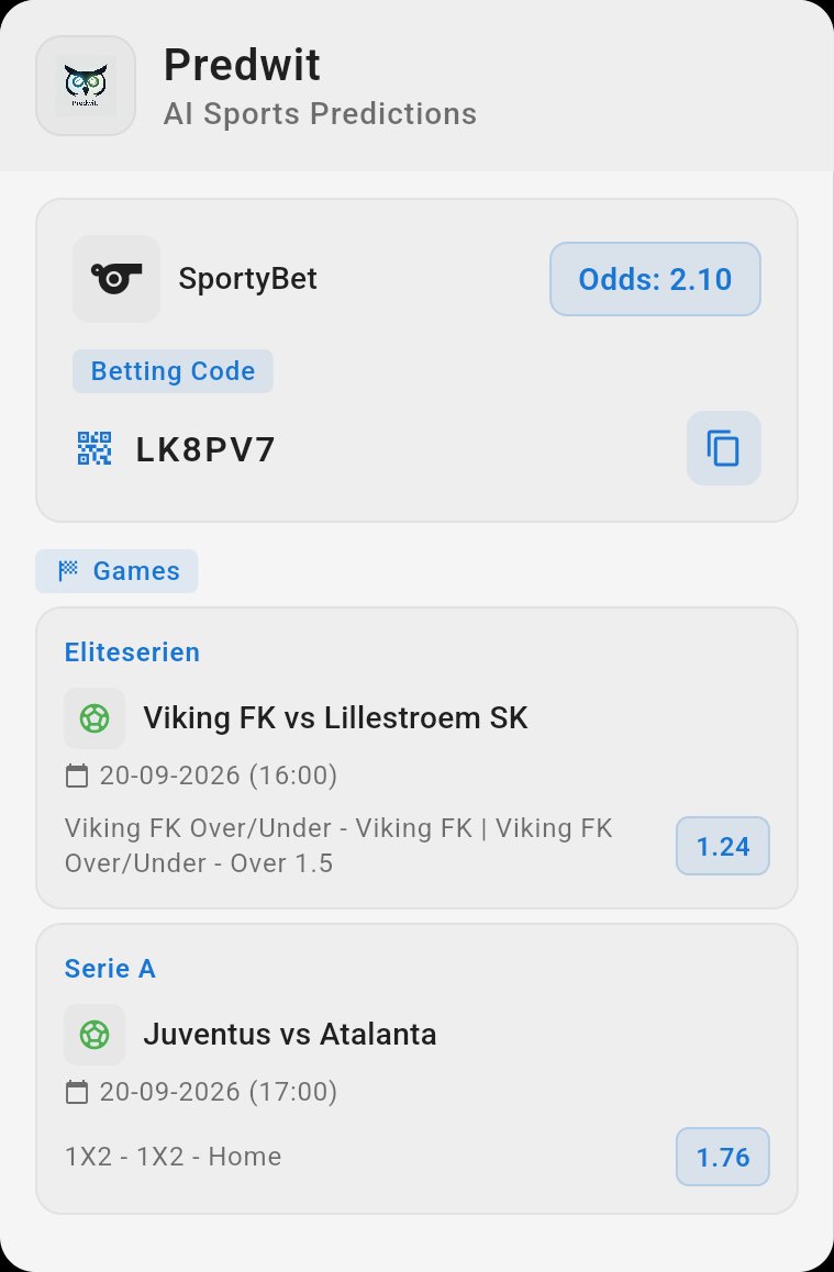 predwit's tweet photo. 🎯 SportyBet Bet Code: LK8PV7 (2.10 odds) 🔥
⚽ Viking FK vs Lillestroem SK
⚽ Juventus vs Atalanta

Get winning codes on Predwit 👇
https://t.co/Czt1cB80WA
#Predwit #BetCode https://t.co/qErb1cIamk